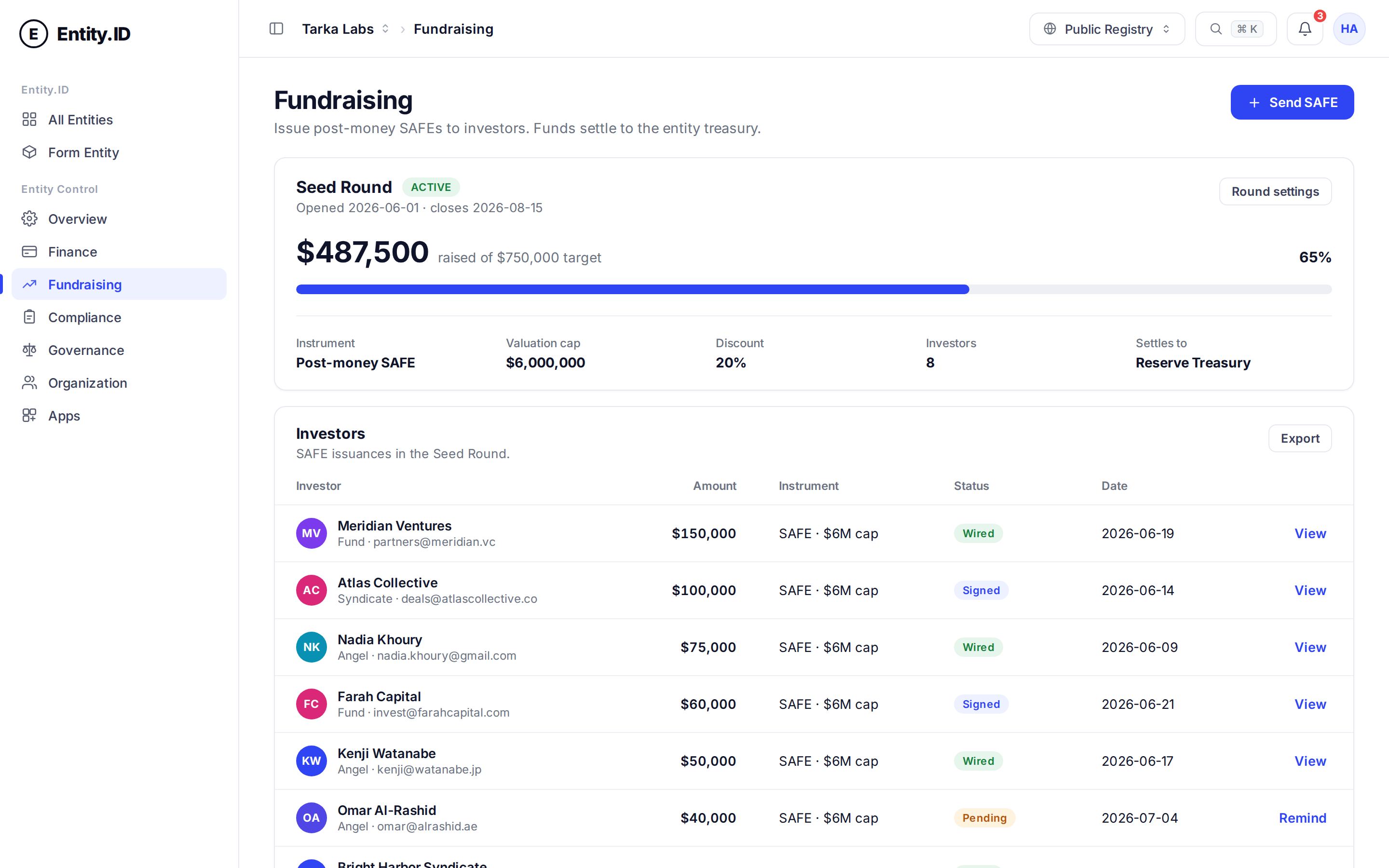 Fundraising module